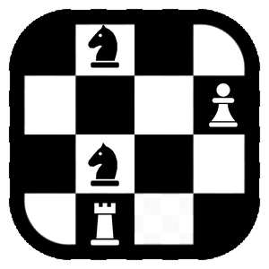 El logotipo de Pragma Chess: una esquina de un tablero con dos caballos, un peón y una torre