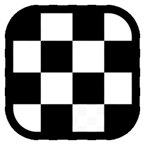 La scacchiera di quattro case per quattro, il logo semplice